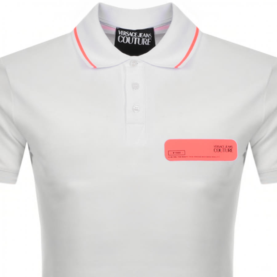 Alternative Image for ProductVersace Jeans Couture Logo Polo T Shirt White2